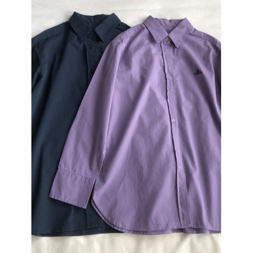 快樂星球 復古小刺綉秋季襯衫女polo百搭通勤韓版長袖開衫襯衣新