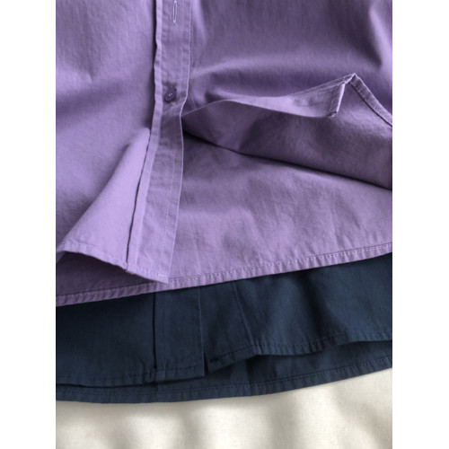 快樂星球 復古小刺綉秋季襯衫女polo百搭通勤韓版長袖開衫襯衣新