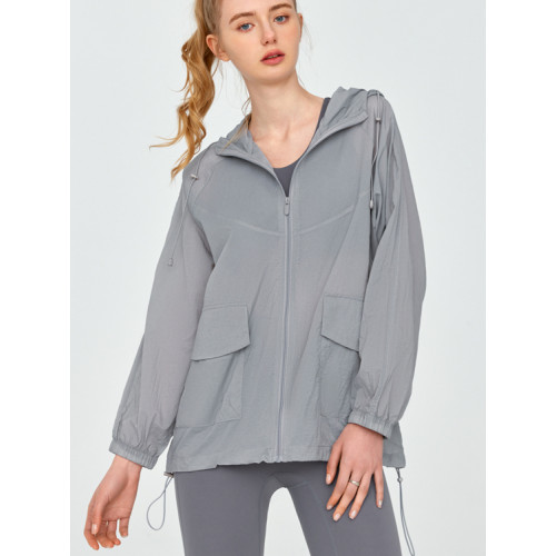 DS790花色折釦夏季防曬衣輕薄防曬衫女防潑水皮膚風衣寬鬆外套