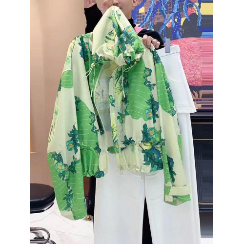 時尚洋氣碎花連帽防曬衣女秋季新款小衆寬鬆顯瘦薄款寬鬆休閒上衣