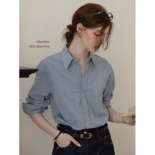 絨面鍛感免燙玫瑰綉花長袖襯衫女法式新款高級抗皺超好看襯衣上衣