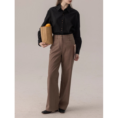 絨面鍛感免燙玫瑰綉花長袖襯衫女法式新款高級抗皺超好看襯衣上衣