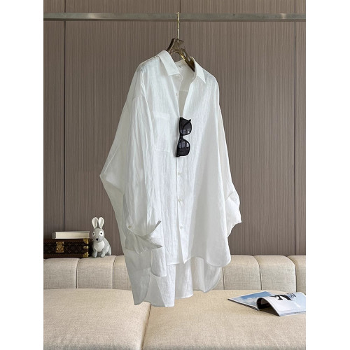 白色棉麻防曬襯衫女夏季寬鬆休閒上衣慵懶風薄款外套亞麻微透襯衣