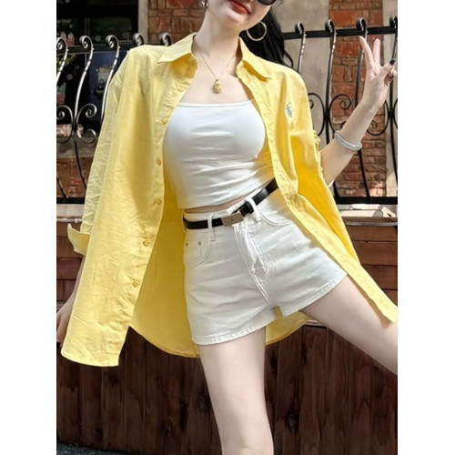 黃色防曬襯衫外套薄款2026輕奢高級感夏日多巴胺寬鬆慵懶感上衣女