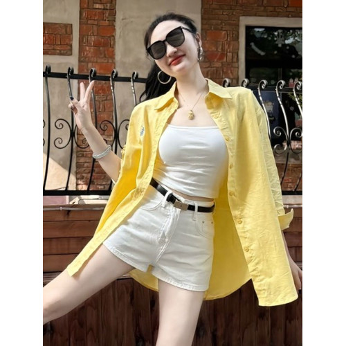 黃色防曬襯衫外套薄款2026輕奢高級感夏日多巴胺寬鬆慵懶感上衣女