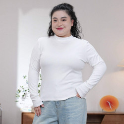 福飲沸別【多巴胺】大碼胖mm秋冬季新款內搭小高領打底衫2581