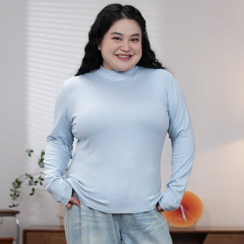 福飲沸別【多巴胺】大碼胖mm秋冬季新款內搭小高領打底衫2581
