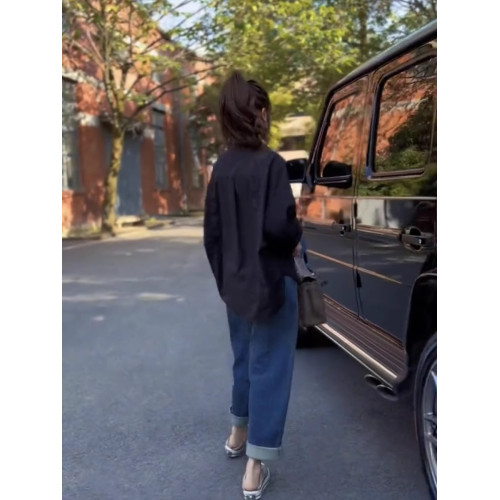 設計感小衆寬鬆白色襯衫女裝2026年春裝新款韓版高級感上衣白襯衣