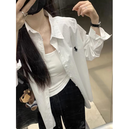 韓系chic慵懶白色襯衫外套女夏季設計感小衆長袖防曬休閒襯衣上衣