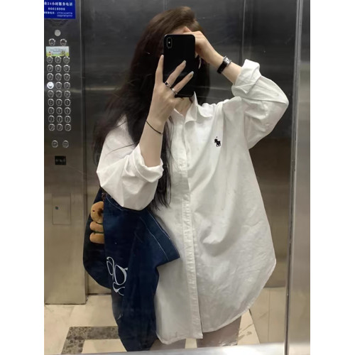 韓系chic慵懶白色襯衫外套女夏季設計感小衆長袖防曬休閒襯衣上衣