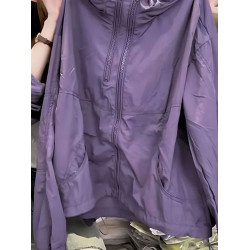 2026夏季新款時尚百搭連帽防曬衣女寬鬆顯瘦防曬外套薄款運動上衣