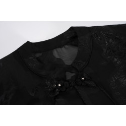 新中式國風復古盤釦短款改良西裝上衣春秋新款高級感顯瘦立領襯衫