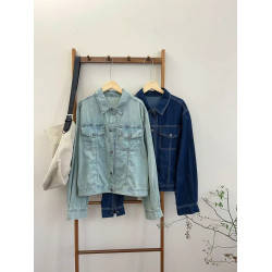 0114春款牛仔夾克襯衫外套上衣 胸圍120肩寬45衣長56