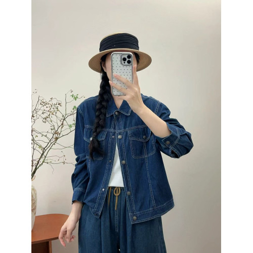 0114春款牛仔夾克襯衫外套上衣 胸圍120肩寬45衣長56