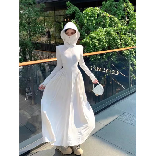 白色防曬衣長款全身女2026新款防曬裙長裙夏季套裝連衣裙防曬服夏