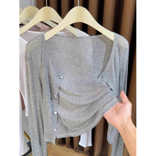 輕薄天絲防曬開衫女薄款披肩春季配裙子冰絲超薄短款小坎肩外搭女