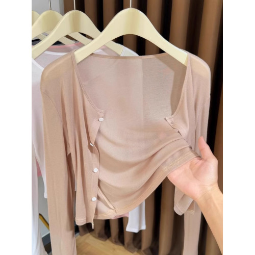 輕薄天絲防曬開衫女薄款披肩春季配裙子冰絲超薄短款小坎肩外搭女