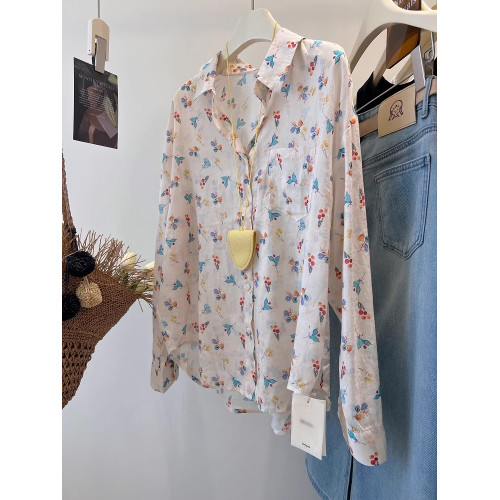 甜美小清新洋氣減齡碎花防曬衣女夏季新款百搭寬鬆顯瘦開衫上衣潮