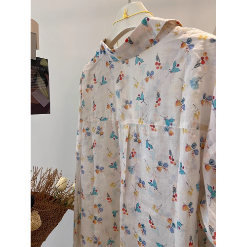 甜美小清新洋氣減齡碎花防曬衣女夏季新款百搭寬鬆顯瘦開衫上衣潮