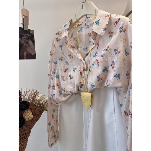 甜美小清新洋氣減齡碎花防曬衣女夏季新款百搭寬鬆顯瘦開衫上衣潮