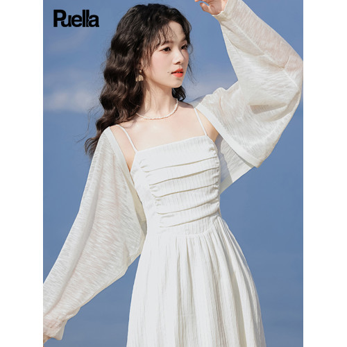 拉夏貝爾Puella2026夏季慵懶復古氛圍感蝙蝠型防曬開衫百搭短外套