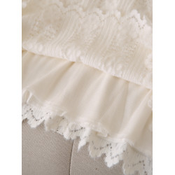 大碼女裝2025秋裝新款韓版娃娃領蕾絲長袖襯衫寬鬆顯瘦胖mm上衣