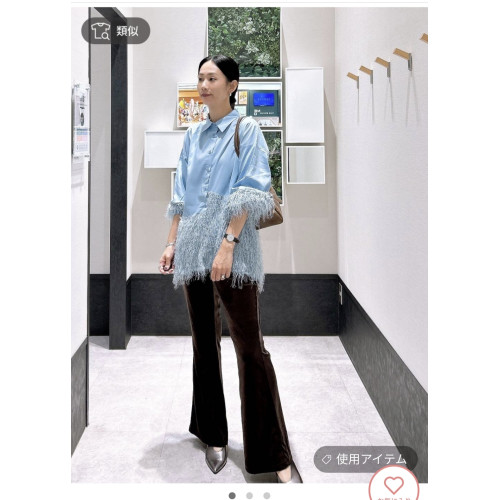 日單潮牌做工復雜設計新穎針梭結合羽毛紗拼接有範襯衫4S0