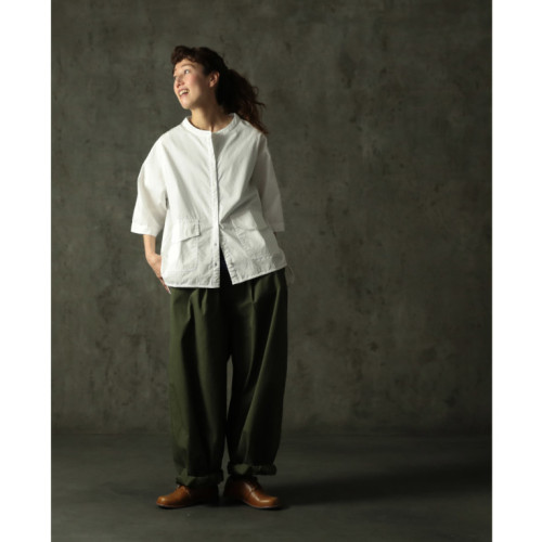 日單 2025春夏新品全棉圓領百搭休閒五分袖白色襯衫 襯衣 有大碼