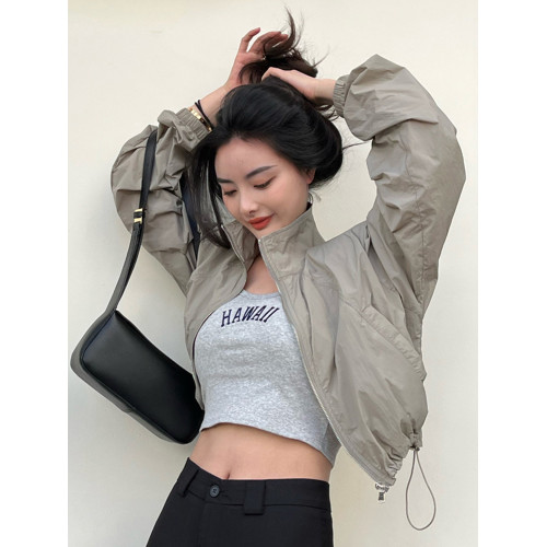 輕薄短款小個子防曬衣女款2025夏季新款歐貨立領戶外防曬服薄外套