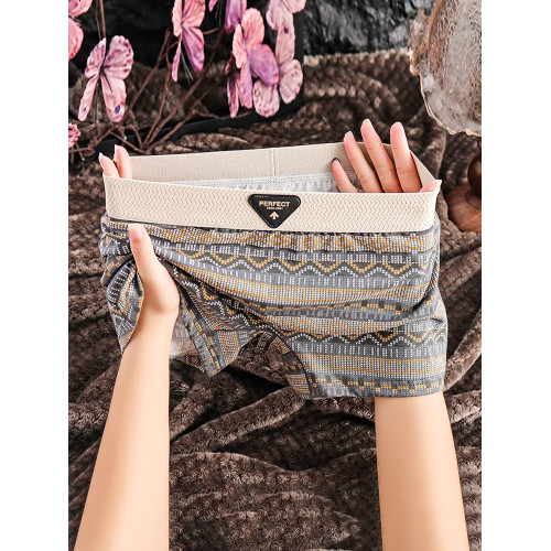 潮流復古印花內褲女士純棉抗菌夏薄款2025新款無痕透氣女生平角褲