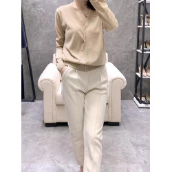 時尚針織開衫女薄款外搭V領2025春秋季外搭新款毛衣外套上衣寬鬆