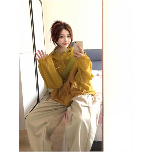 KSKM黃色防曬衣外套女2025春夏新款戶外山系輕薄透氣徒步皮膚衣
