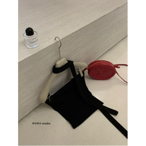 十三行 一字領飄帶針織抹胸性感緊身辣妹外穿內搭短款上衣