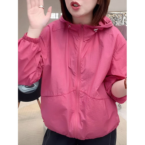 防曬衣女款連帽短款小個子外套2026新款防紫外線輕薄透氣防曬服女
