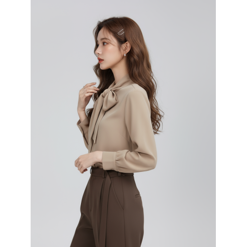 秋冬新款復古浪漫蝴蝶結襯衫女中淑韓版優雅氣質長袖輕熟雪紡上衣