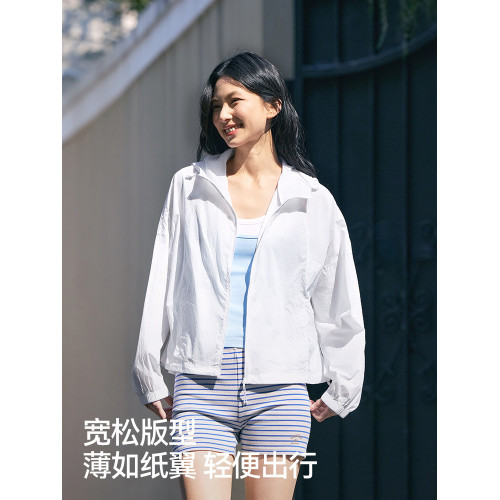 森馬外套女抽繩寬鬆連帽質感夾克女生百搭夏季時尚防曬衣戶外溫柔