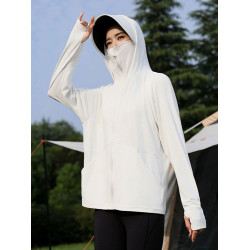 2025夏季新款時尚百搭連帽防曬衣女寬鬆顯瘦防曬外套薄款運動上衣