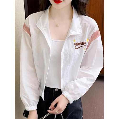 冰絲防曬衣女款2025新款夏季輕薄開衫防紫外線短款外套刺綉防曬服