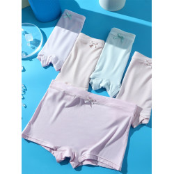 少女內褲高初中學生莫代爾發育期女孩平角褲青春期冰絲女大童四角