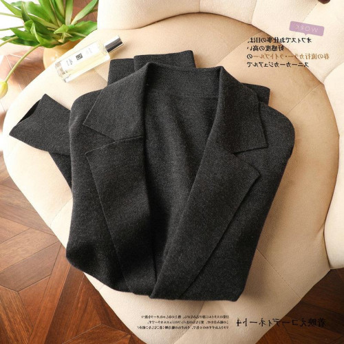 隻賣識貨的親！L家源貨櫃上9百歐~高級美麗諾羊毛針織西裝外套女