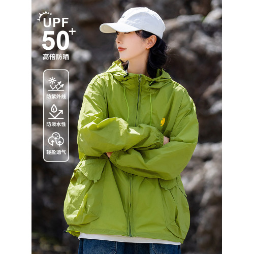 山系冰絲UPF50+防曬衣女夏季戶外輕薄透氣工裝防曬登山服外套男潮