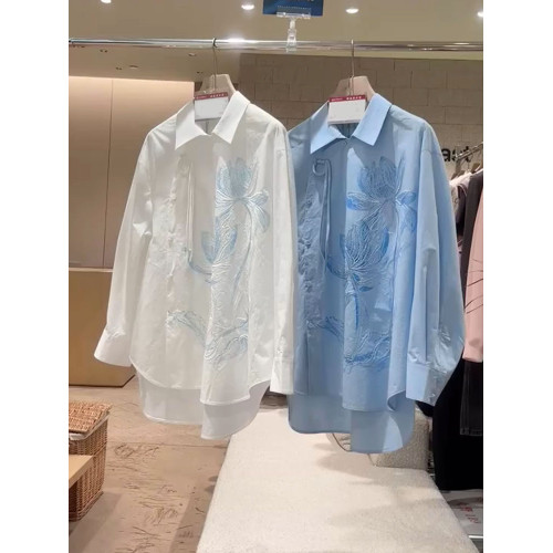 2026早春季新款復古新中式刺綉襯衫女設計感高級襯衣上衣潮