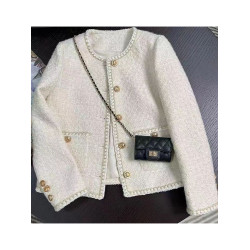 2025年高檔女裝時尚新款冬季高級感設計小衆小香風名媛粗花呢外套