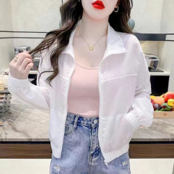 防曬衣女2025夏季新款時尚寬鬆短款輕薄立領百搭透氣防紫外線外套