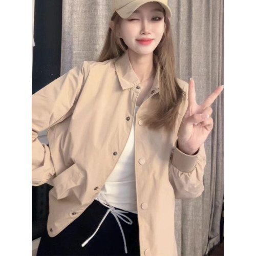 時尚短款女士襯衫外套2025春秋季新款薄休閒小個子上衣女長袖正肩