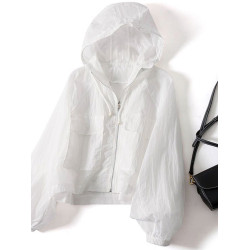 2025夏季新款輕薄透氣防曬衣女長袖連帽防曬服短款外套小個子上衣