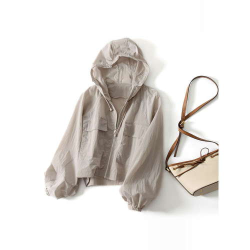 2025夏季新款輕薄透氣防曬衣女長袖連帽防曬服短款外套小個子上衣