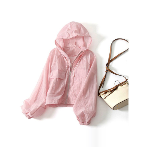 2025夏季新款輕薄透氣防曬衣女長袖連帽防曬服短款外套小個子上衣