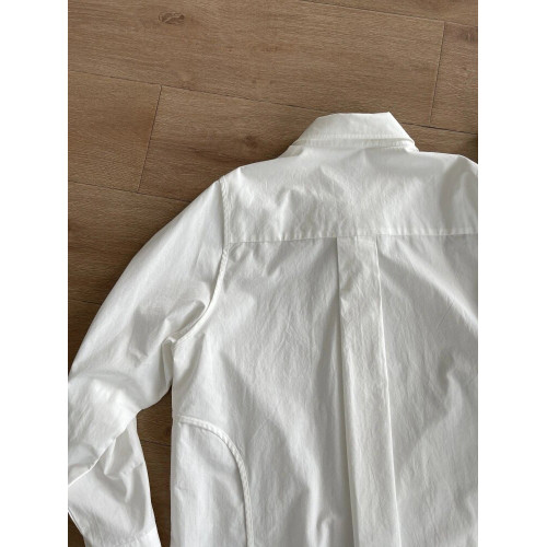 復古港風白色天絲長袖chic襯衫女2025獨特別致小衆高級感氣質襯衣