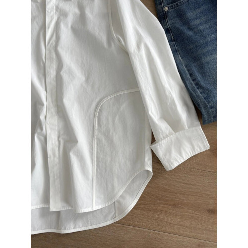 復古港風白色天絲長袖chic襯衫女2025獨特別致小衆高級感氣質襯衣